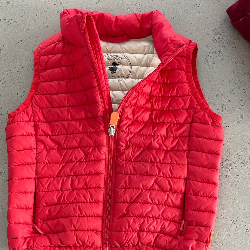 Save the Duck Vibrant Red Quilted Vest